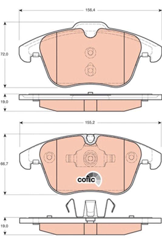 TRW GDB1705 Ford Mondeo 2014-2018 Models Front Brake Pad Set S60 S80 V60 V70 Xc70 — Brake Pads