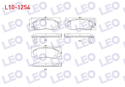 LEO L10-1254 Brake Pad Front with Wear Indicator Honda Accord IV-V-VI 1.6i 2.0i 16V 1990-1993-1997 / Accord VI 1 — Brake Pads