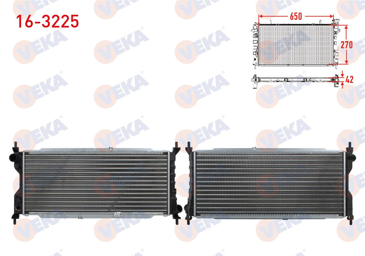 Veka 16-3225 Su Radiator Mechanical Opel Corsa B 1.5 D M-T 1993-2000 — Radiators & Fans