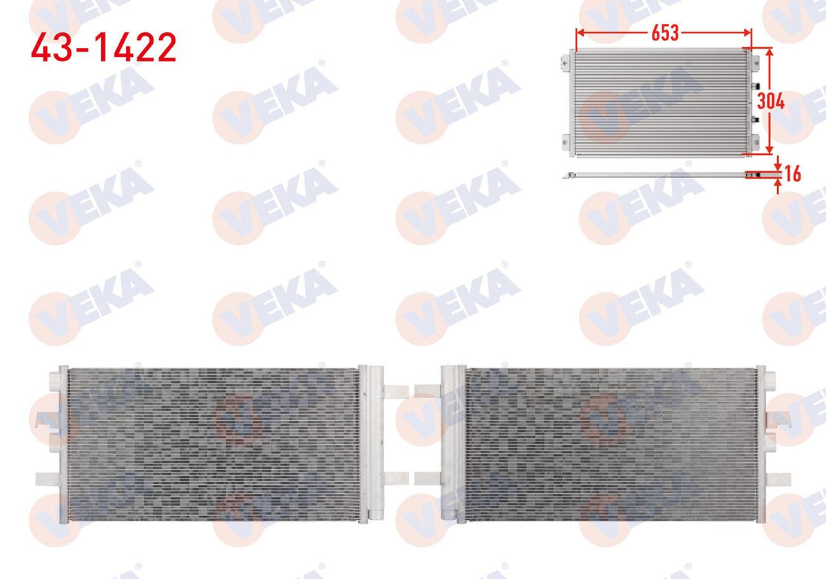 Veka 43-1422 A/C Condenser BMW (F39, F40 and 7 more models — Condensers & Evaporators