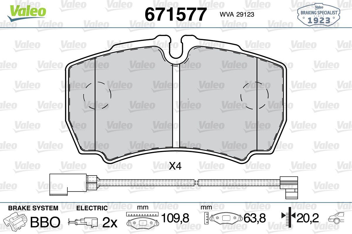Valeo 671577 Brake Pad Rear Ford Transit V347 Jumbo 3.2 TDCi 200PS Rear Pair Wheel — Brake Pads