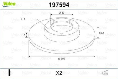 VALEO Disc Brake 197594 - High-Performance Replacement for 10-ASX-Outlander — Brake Rotors & Drums