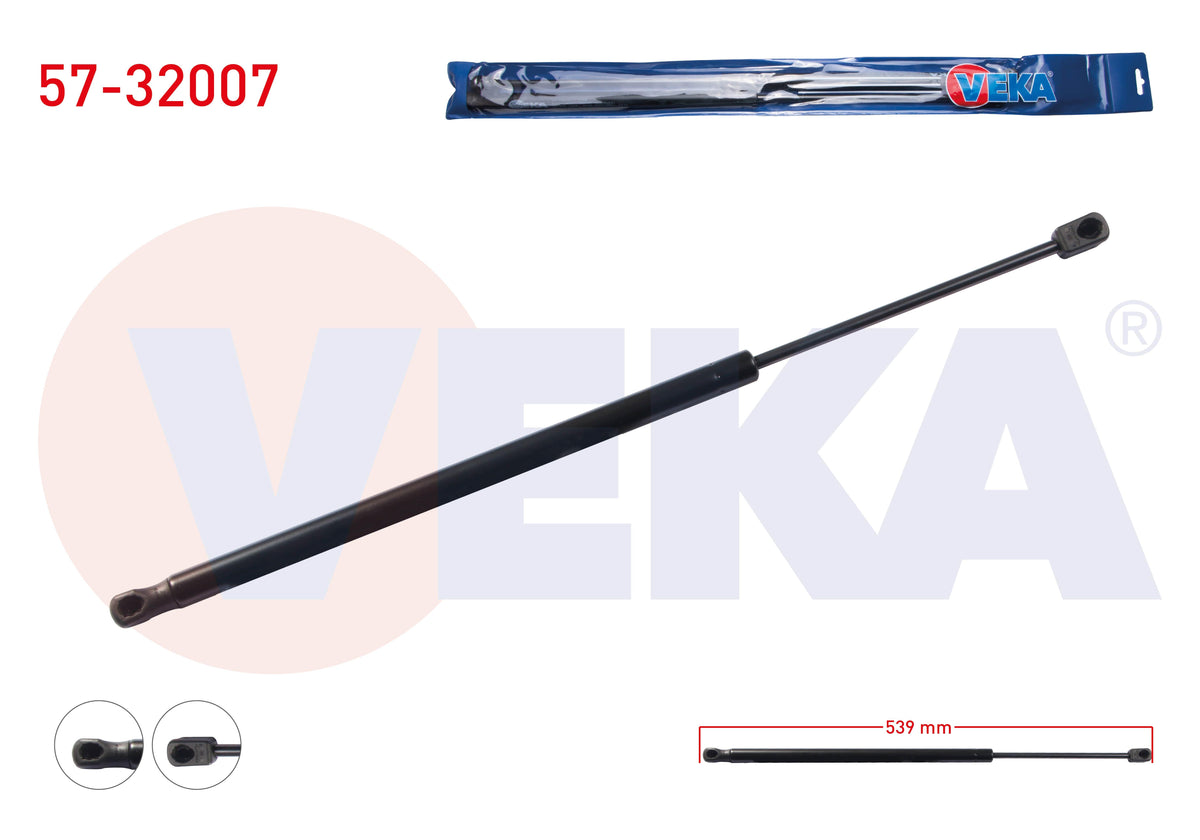 Veka 57-32007 Trunk Gas Strut 539mm / 520N Opel Meriva A 2003-2010 — Support Rods & Struts