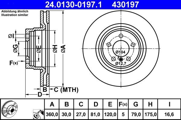 ATE 24.0130-0197.1 Brake Disc — Brake Rotors & Drums