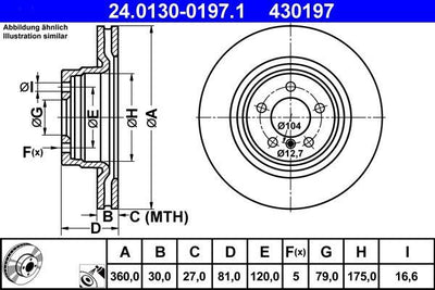 ATE 24.0130-0197.1 Brake Disc — Brake Rotors & Drums