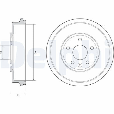 Delphi BF556 Brake Drum Chevrolet Aveo T300 — Brake Rotors & Drums