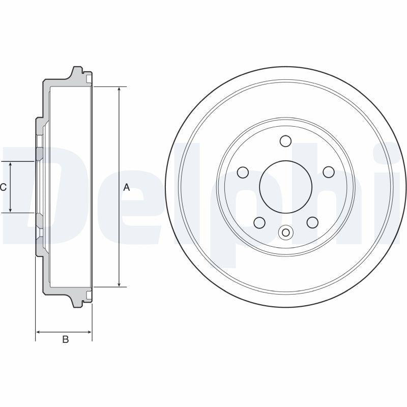 Delphi BF556 Brake Drum Chevrolet Aveo T300 — Brake Rotors & Drums