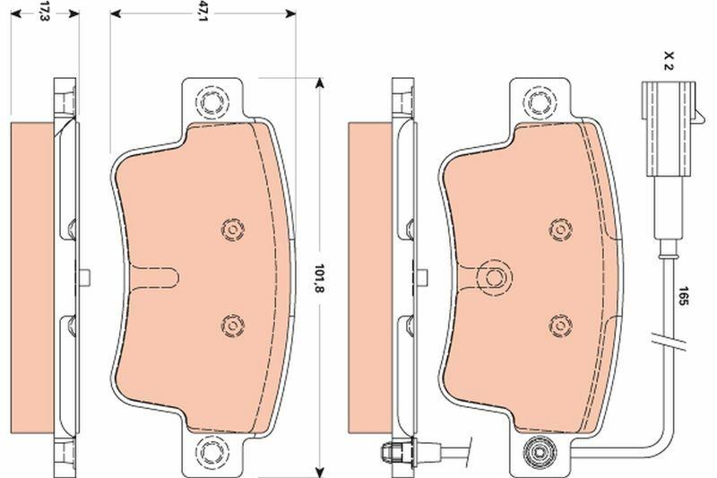 TRW GDB1872 Brake Pads - Rear Brake Set for Fiat Punto