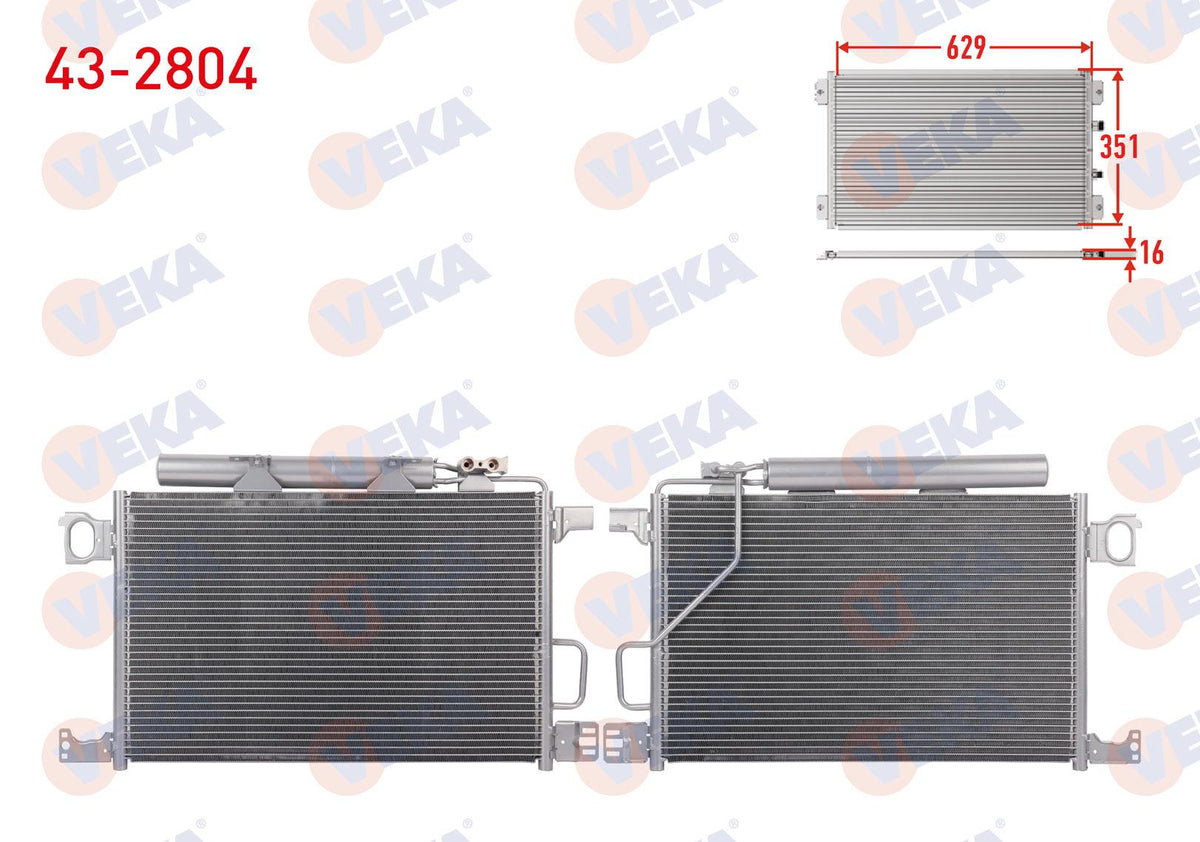 Veka 43-2804 A/C Condenser Mercedes C Series (W203) C 200 2000-2006 — Condensers & Evaporators