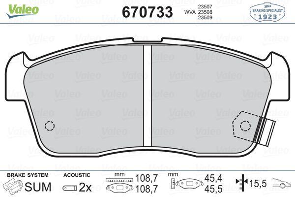 Valeo 670733 Brake Pad Front Carry Alto Ignis Sirion Cuore — Brake Pads