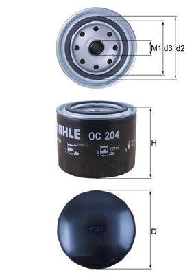 Mahle OC204 Oil Filter Volvo S40 I Bm 95 — Oil Filters