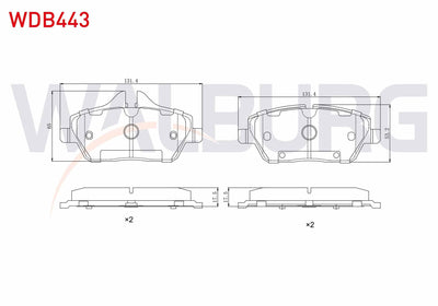 WALBURG WDB443 Brake Pad Front BMW 1 Series (E87) 116 i 2003-2012 / 118 i 2003-2012 / 118 D 2003-2012 / Mini Coo — Brake Pads