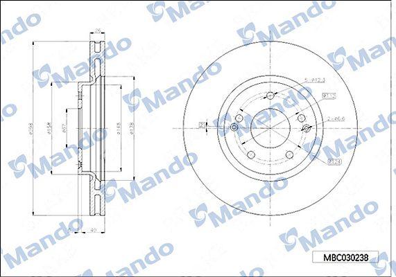 Mando MBC030238 Brake Disc Front Ssangyoung Korando 10 298-5