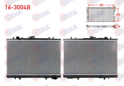Veka 16-3004B Water Radiator Brazing Mitsubishi L 200 (K7t,K6t) 2.5 D M-T 1996-2007 — Radiators & Fans