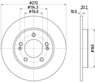 HELLA Pagid Brake Disc 8DD355126-501 - 272mm Compatible with Hyundai i30 2017 & Kia Ceed 2018 — Brake Rotors & Drums