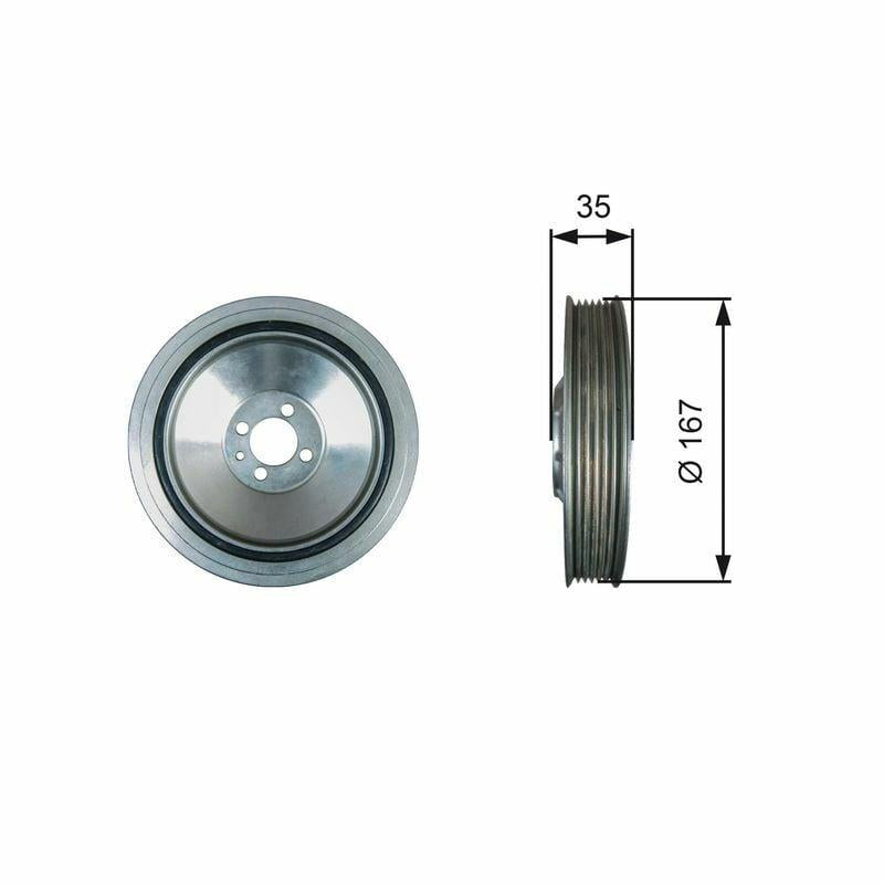 GATES Crank Pulley TVD1135 - Compatible with Astra H and Vectra C 1.9D Vehicles — Pistons & Rotating