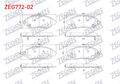 Zegen ZEG772-02 Brake Pad Front with Wear Indicator Ford Transit (V184) Rear Wheel Drive 2.0 DI-2.3 16V-2.4 DI-2 — Brake Pads