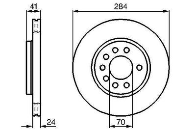 Bosch 0986478717 Brake Disc Front Air 284 mm (Opel Vectra A 2.0T 2.5 V6 92-95) — Brake Rotors & Drums
