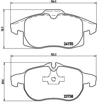 Brembo P10011 Brake Pad Front (Opel Vectra C 1.8I 2.0Dti 2.2 3.2 1.6 1.9Cdti 04) — Brake Pads