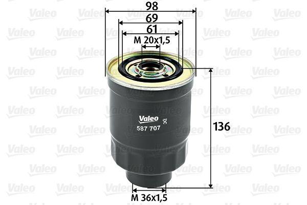 Valeo 587707 Fuel Filter Diesel Mitsubishi L200 2.5D