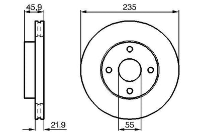 Bosch 0986478787 Brake Disc Front 323 Ba/Bj 1.5 95-00 Familia Set — Brake Rotors & Drums
