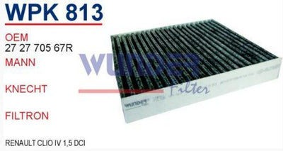 Wunder Carbon Pollen Filter for Dacia Sandero 2 - Compatible with All Models — Air & Cabin Filters