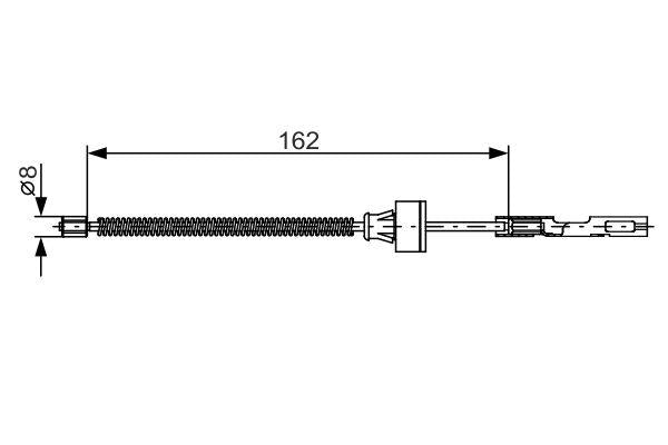Bosch 1987482278 Parking Brake Cable Right Rear 09-Fiesta-B.Max — Brake Cables & Hardware