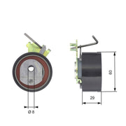 gates timing belt tensioner t43088 front view, gates timing belt tensioner t43088 installation GATES Timing Belt Tensioner T43088 for 04-Pt.206-307-C3-C4 1.4 16V - Designed for Mechanics & Car Owners GATES T43088 Timing Belt Tensioner gates, timing-belt-tensioner, car-parts, mechanics, auto-maintenance, car-owners, engine-parts, vehicle-performance, automotive-repair, ai-generated