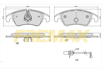 Fremax FBP-1643 Front Brake Pad (Carbon Formula) VW Audi (with Connector) A4-A5-A6-A7-Q5 2008 > — Brake Pads
