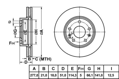 MGA 50178 Brake Disc Front Air Landrover Freelander 1.8 / 2.0Td4 / 2.5 — Brake Rotors & Drums
