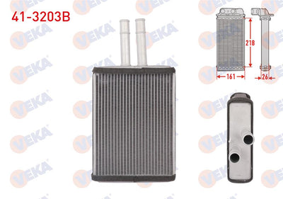 Veka 41-3203B Heater Core Brazing Opel Vectra B 1.6i Borulu 1995-2003 — Heater & Blower