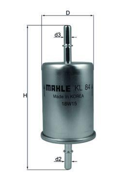 MAHLE KL84 Fuel Filter - Compatible with Fiat Barchetta, Brava, Bravo I — Fuel Delivery