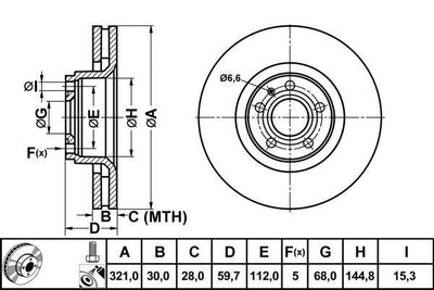 MGA 50350 Front Brake Disc-321×30 5×112 (Audi A6 05-11) — Brake Rotors & Drums