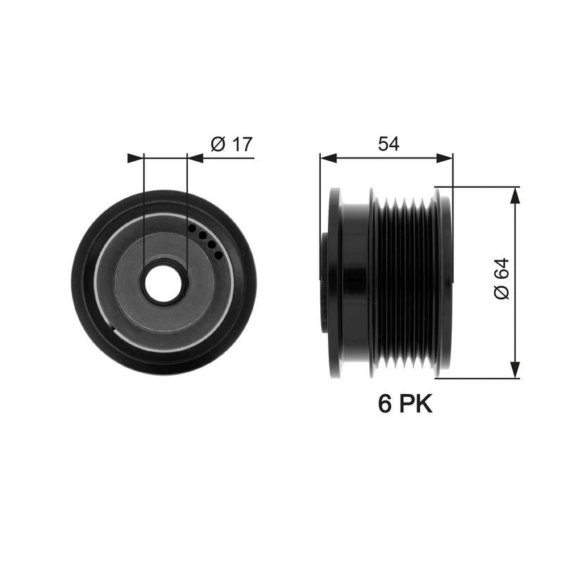 Gates OAP7083 Alternator Pulley 00-Voyager 2.5-2.8Crd — Starting & Charging