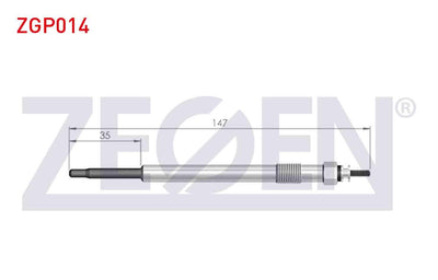 Zegen ZGP014 Glow Plug 11,5V Citroen Jumper III 2.2Hdi 2006-2014 / Peugeot Boxer III 2.2Hdi 2006-2014 / Ford — Coils & Plugs