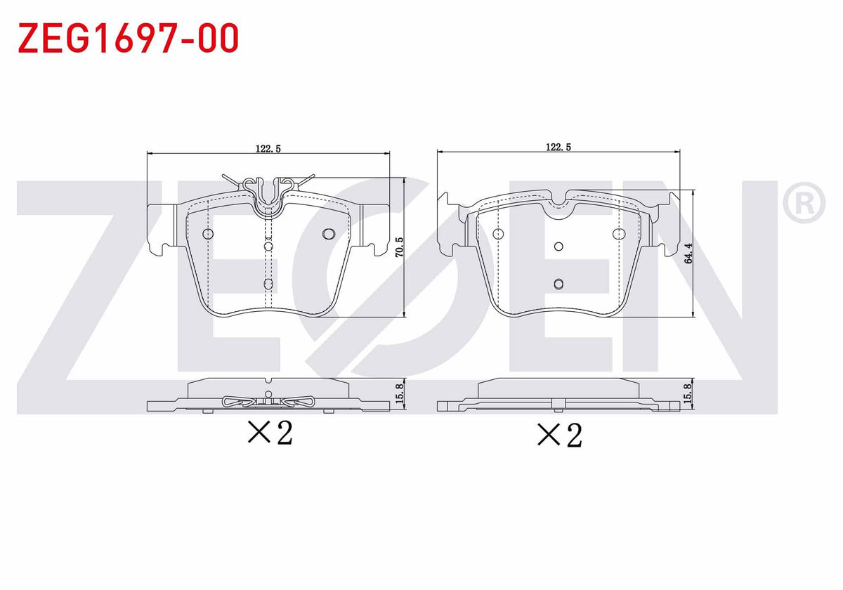 Zegen ZEG1697-00 Brake Pad Rear Mercedes Glc (X253) 250 2015 — Brake Pads