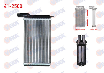Veka 41-2500 Heater Core Mechanical Lada Samara 1500 1986-1994 — Heater & Blower