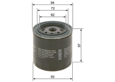 Bosch 0986452003 Oil Filter VW Taro 1.8, Jeep, Navara/NP300/Pathfinder/X-Trail 2.2/2.5 dCi