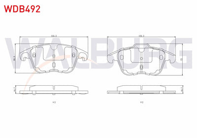 WALBURG WDB492 Brake Pad Front C4 1.6 09-/ C4 Picasso 1.6 HDi 06-13 / 208 II 1.2 Puretech 1.5 HDi 19-/ 2008 II 1 — Brake Pads