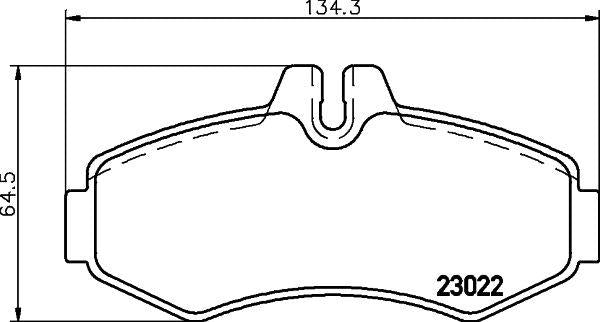 Hella 8DB355008-631 Brake Pad Front V-Class 638 / 2 97 > 03 Vito 638 97 > 03 — Brake Pads