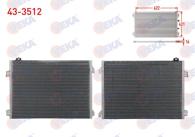 Veka 43-3512 A/C Condenser Renault Thalia II 1.5 dCi 2008-2014 — Condensers & Evaporators