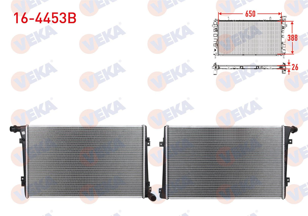 Veka 16-4453B Su Radiator Brazing Volkswagen Caddy III (2Kb, 2Kj and 2 more models — Radiators & Fans