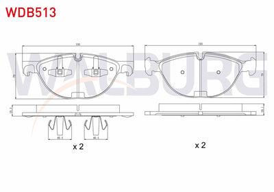 WALBURG WDB513 Brake Pad Front BMW X5 (E70) 4.8i 2007-2012 / BMW X6 (E71,E72) 3.5 D 2008-/ BMW X6 (E71 — Brake Pads