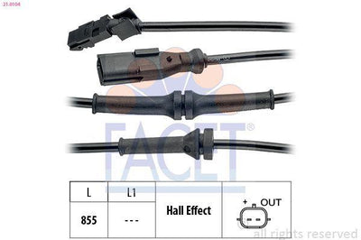 FACET ABS Cable Sensor - Rear Megane III Fluence — Brake Sensors & ABS