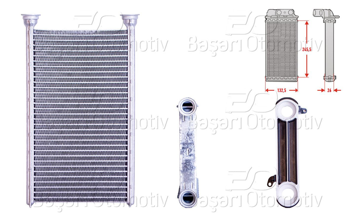 Wisco 3143552-00 Heater Core Brazing 133X246 mm BMW F20 F21 1 Series F22 F23 2 Series F30 F80 F31 3 Series — Heater & Blower