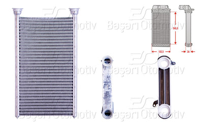 Wisco 3143552-00 Heater Core Brazing 133X246 mm BMW F20 F21 1 Series F22 F23 2 Series F30 F80 F31 3 Series — Heater & Blower