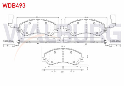 WALBURG WDB493 Brake Pad Front with Connector Ford Transit (V347) 2.4 TDCi-3.2 TDCi (Rear Wheel Drive) 2006-2014 — Brake Pads