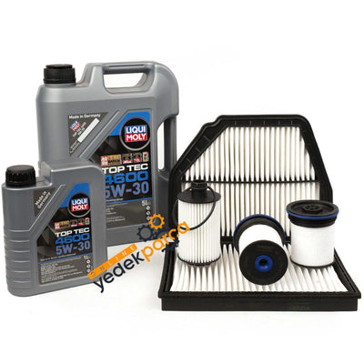 Chevrolet Captiva C140 Diesel Scheduled Service Set (LIQUI Moly 4600 6 LT) with Engine Oil - Diesel Filter Short Type