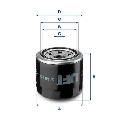Ufi 23.461.00 Oil Filter Accent Getz Elantra Cerato Rio Ceed Hyundai Kia All Gasoline Passenger Cars