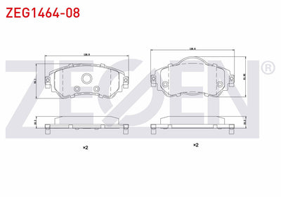 Zegen ZEG1464-08 Brake Pad Front Citroen C4 (B7) 1.4 2009 — Brake Pads